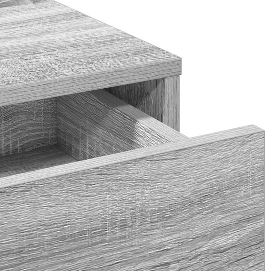 Bodenstehende Schminktisch Schlafzimmer Holz Grau mit Spiegel 50x41x140cm
