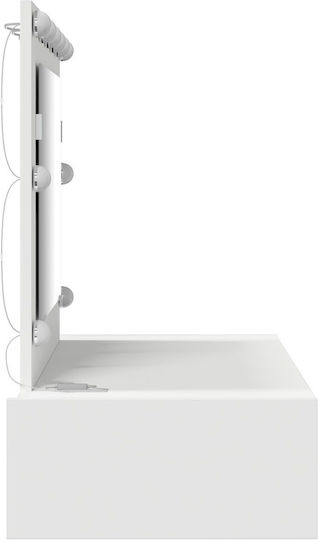 Wooden Makeup Dressing Table White with Mirror 100x40x70cm