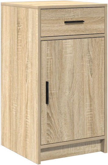 Floor-standing Bedroom Makeup Dressing Table Wooden Upper Chocolate with Mirror 50x41x135cm