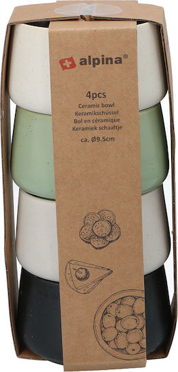 Alpina Appliances Cereal Serving Bowl Round Ceramic with Diameter 9.5cm 4pcs