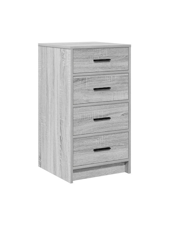 Bodenstehende Schminktisch Schlafzimmer Holz Grau mit Spiegel 40x41x75cm