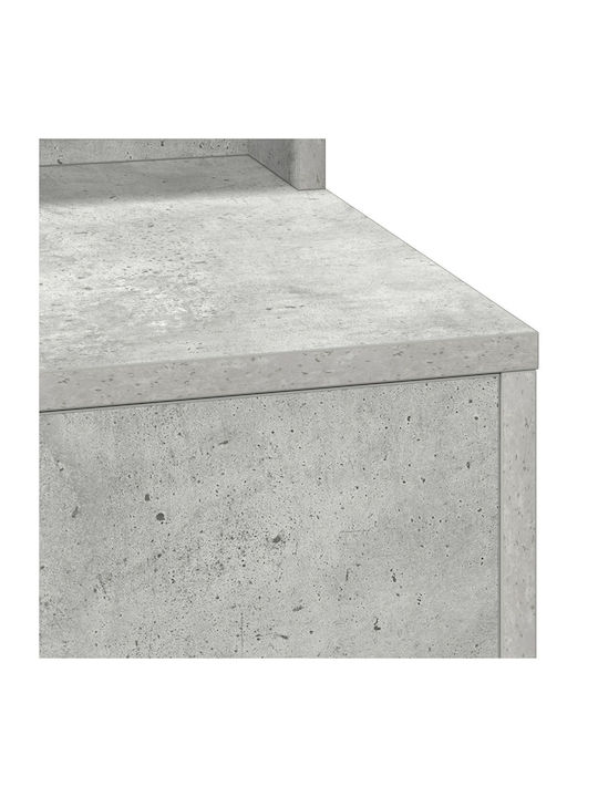 Bodenstehende Schminktisch Schlafzimmer Holz Grau Beton mit Spiegel 79x41x135cm
