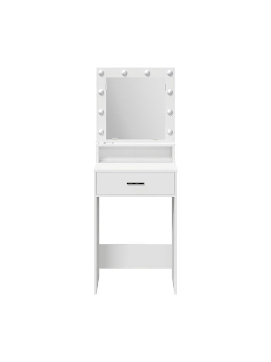 Wooden Makeup Dressing Table White with Mirror 50x41x135cm