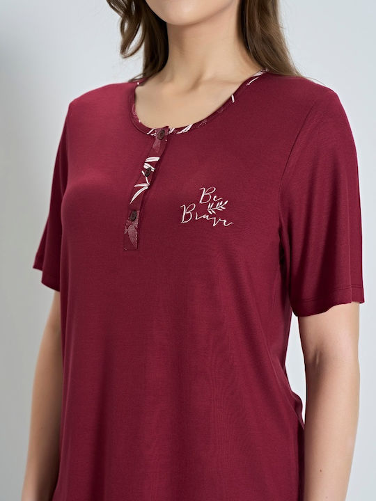 Pijadore Sommer Damen Pyjama-Set Burgundy