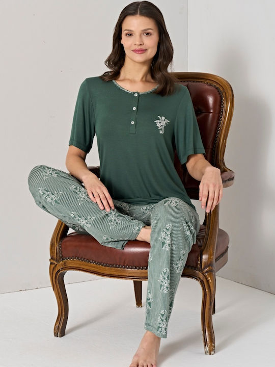 Pijadore Set Pijamale pentru Femei Dark Green