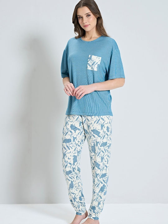 Pijadore Summer Women's Pyjama Set Blue