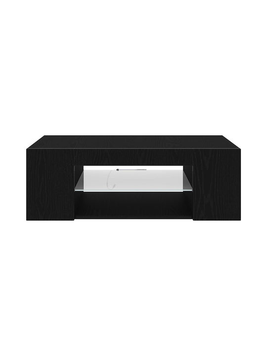 TV Stand with LED Lighting Black Oak M90xD39xH30cm