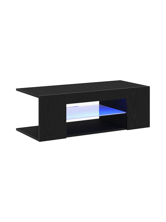 TV Stand with LED Lighting Black Oak M90xD39xH30cm