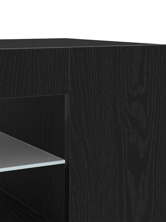 TV Stand with LED Lighting Black Oak M90xD39xH30cm