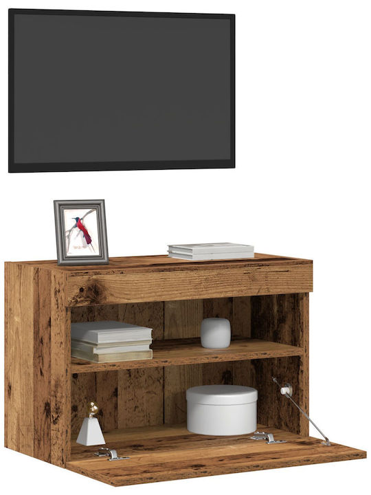 TV-Ständer mit LED-Beleuchtung Alt Holz M60xT30xH40cm
