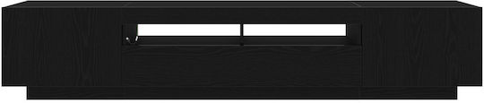 vidaXL TV-Ständer mit LED-Beleuchtung Schwarze Eiche M200xT35xH40cm
