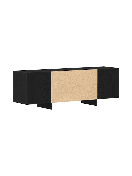 Έπιπλο Τηλεόρασης Μαύρο Δρυς Μ120xΠ30xΥ40.5cm