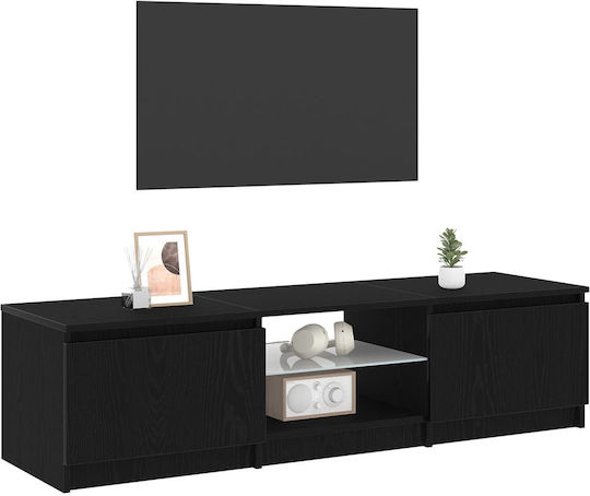 Шкаф за телевизор с LED Осветление Black Oak Д140xШ40xВ35.5см