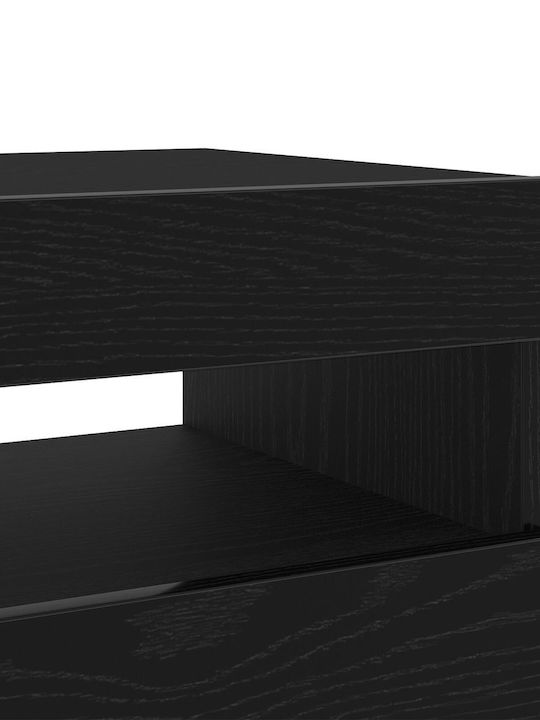 Έπιπλο Τηλεόρασης με Φωτισμό LED Μαύρο Δρυς Μ80xΠ35xΥ40cm