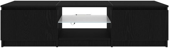 Шкаф за телевизор с LED Осветление Black Oak Д140xШ40xВ35.5см