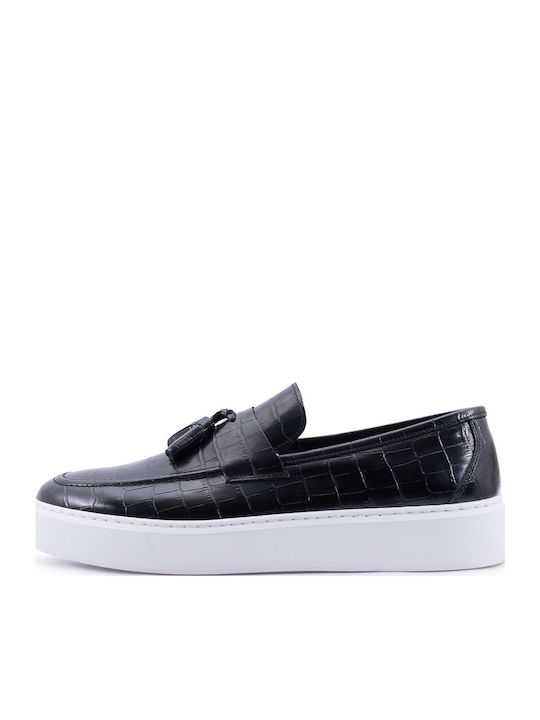 Δερμάτινα Ανδρικά Loafers σε Μαύρο Χρώμα