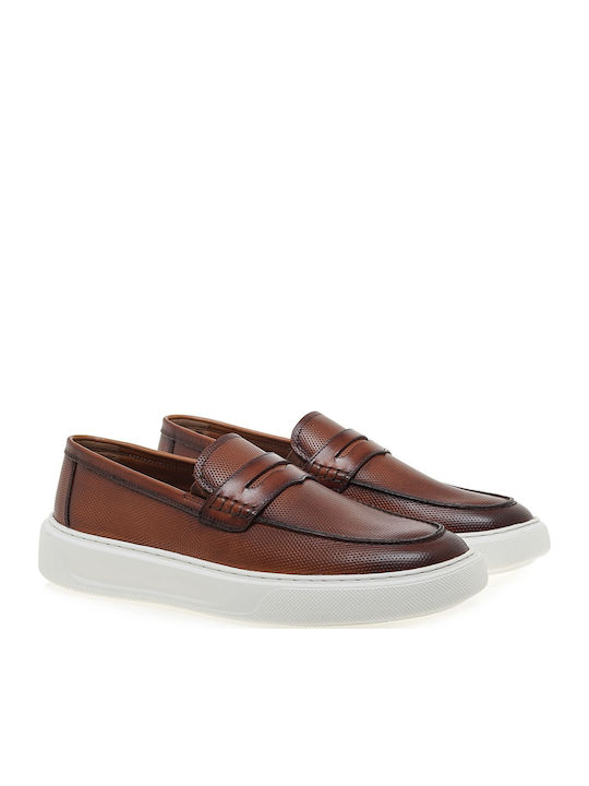 Δερμάτινα Ανδρικά Loafers σε Ταμπά Χρώμα