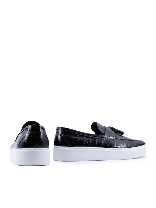 Δερμάτινα Ανδρικά Loafers σε Μαύρο Χρώμα