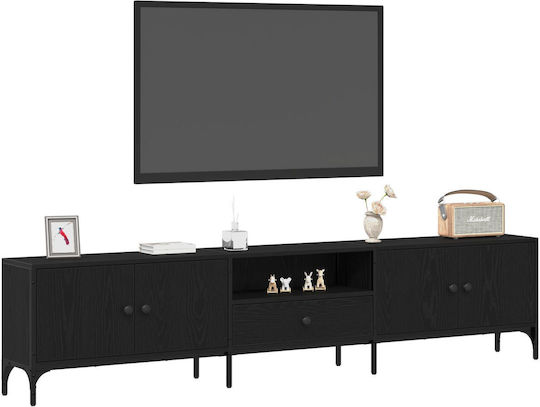 Έπιπλο TV Επιδαπέδιο Μαύρη Δρυς 200x25x44εκ. Έπιπλο TV Επιδαπέδιο Μαύρη Δρυς 200x25x44εκ.