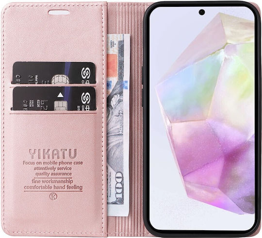 Yikatu Book Synthetic Leather / Silicone Rose Gold (Galaxy A36)
