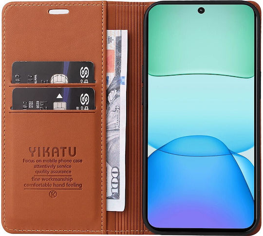 Yikatu Book Synthetic Leather / Silicone Brown (Redmi 13 / Poco M6 4G)