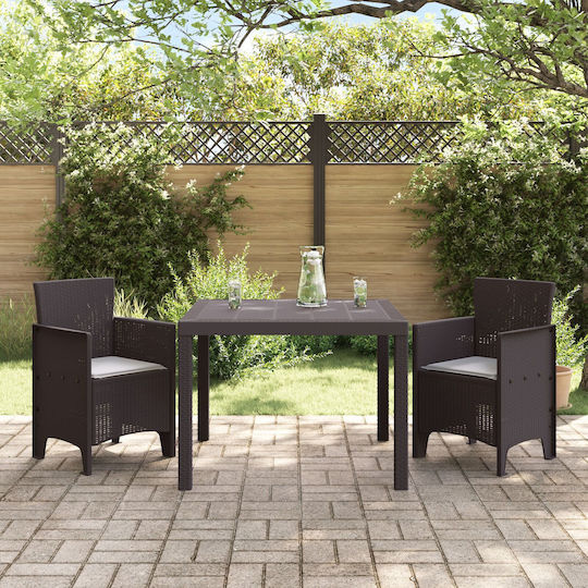 Outdoor Armchair Plastic Coffee 3pcs