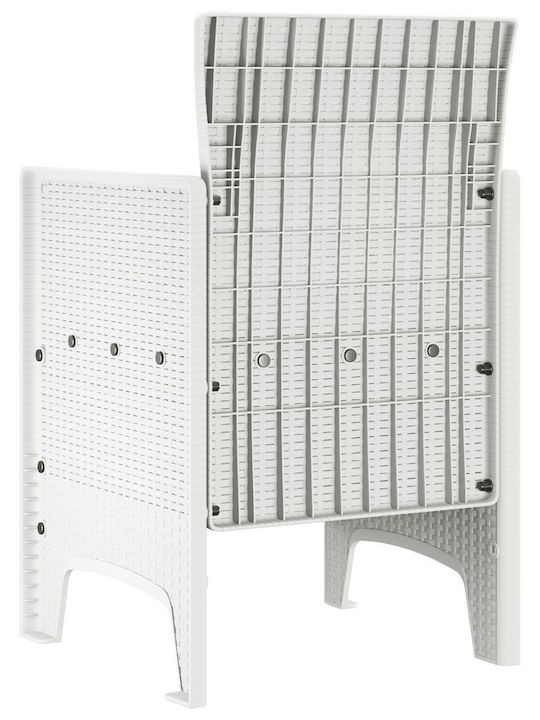 Outdoor-Sessel Kunststoff White mit Kissen 2Stück 53x49x85εκ.
