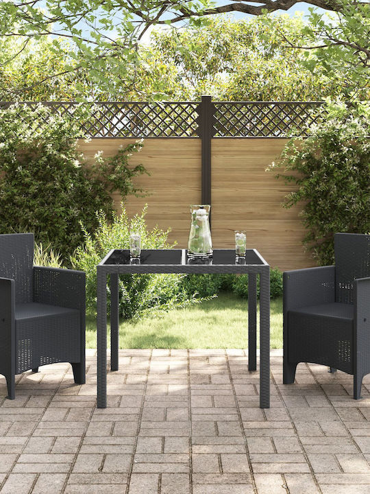Outdoor-Sessel Kunststoff Charcoal 2Stück 53x49x85εκ.