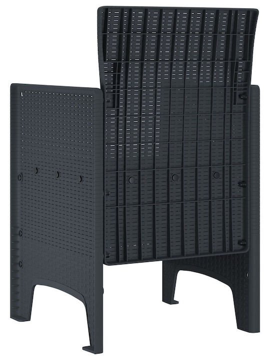 Outdoor-Sessel Kunststoff Charcoal 2Stück 53x49x85εκ.