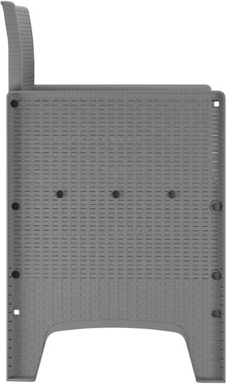 Outdoor Armchair Polypropylene Light Grey, Anthracite with Cushion 2pcs 53x49x85cm