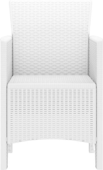 Outdoor Armchair Plastic White 2pcs 53x49x85cm