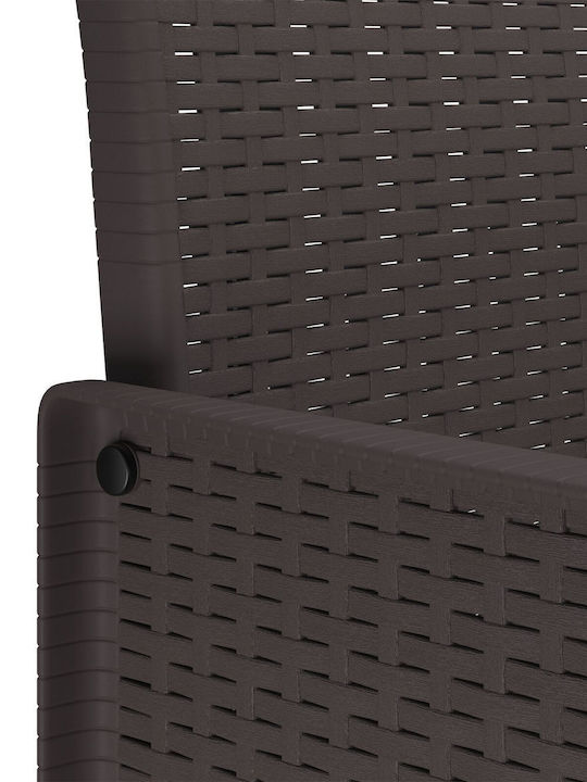 Fotoliu de exterior Rattan Maro cu pernă 2buc 53x49x85cm
