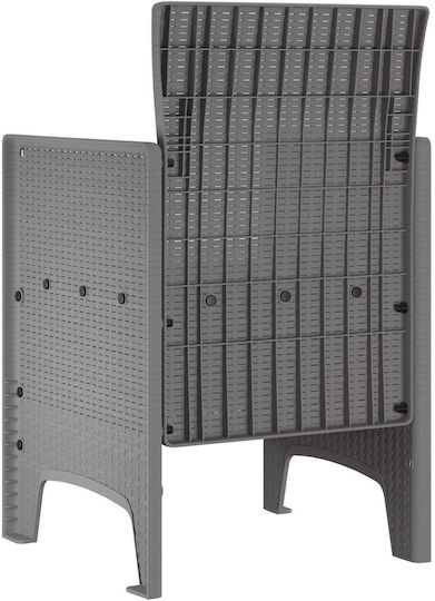Outdoor Armchair Polypropylene Light Grey, Anthracite with Cushion 2pcs 53x49x85cm