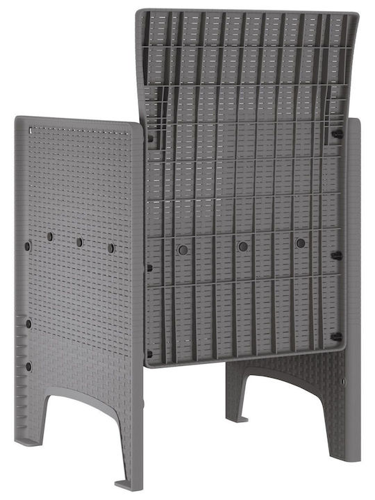 Outdoor Armchair Plastic Light Gray 2pcs 53x49x85cm