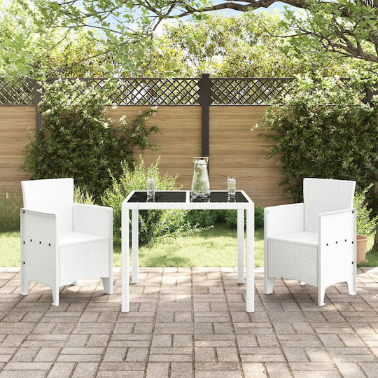 Outdoor Armchair Plastic White 2pcs 53x49x85cm