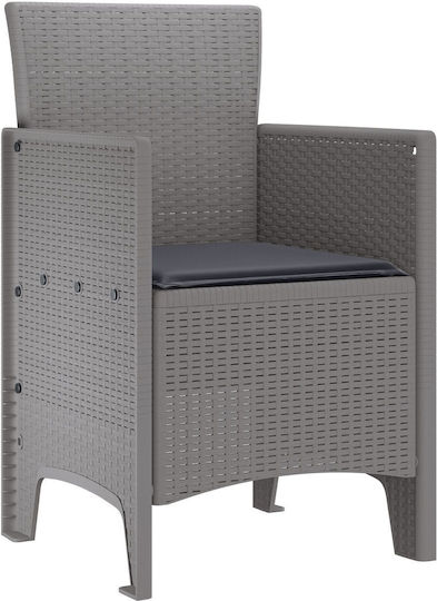 Outdoor Armchair Polypropylene Light Grey, Anthracite with Cushion 2pcs 53x49x85cm