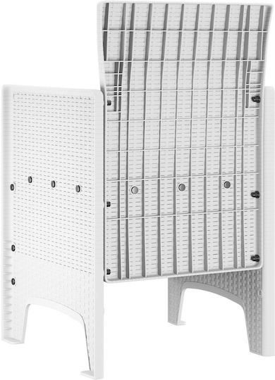 Outdoor Armchair Plastic White 2pcs 53x49x85cm