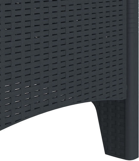 Outdoor Armchair Rattan Anthracite 4pcs 53x49x85cm