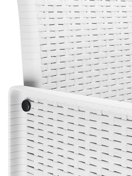 Outdoor-Sessel Kunststoff White 2Stück 53x49x85εκ.