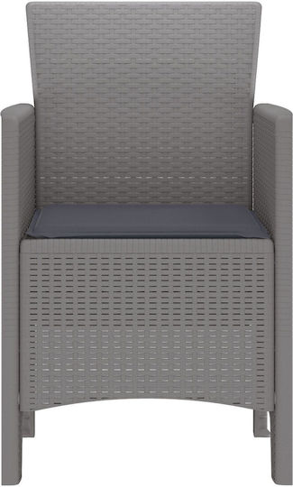 Outdoor Armchair Polypropylene Light Grey, Anthracite with Cushion 2pcs 53x49x85cm