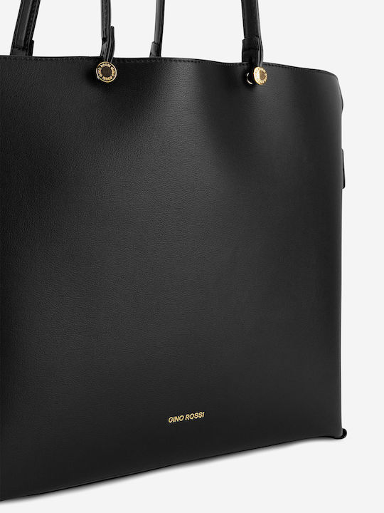 Leather Women's Bag Shopper Shoulder Black