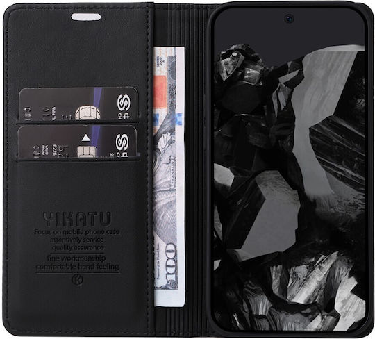 Yikatu Book Piele artificială / Silicon Negru (Google Pixel 9 Pro XL)