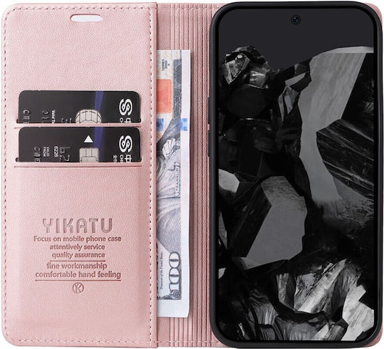 Yikatu Book Piele artificială / Silicon Rose Gold (Google Pixel 9 Pro XL)