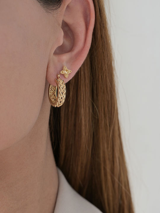 Earrings Hoops made of Gold 14K