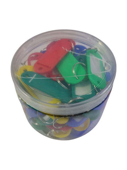 Set 50 Etichete Inele Chei Multicolore Cutie Plastic