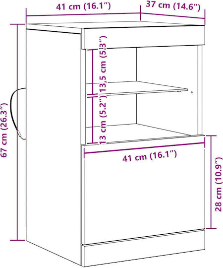 Мебели за съхранение Бял 41x37x67см