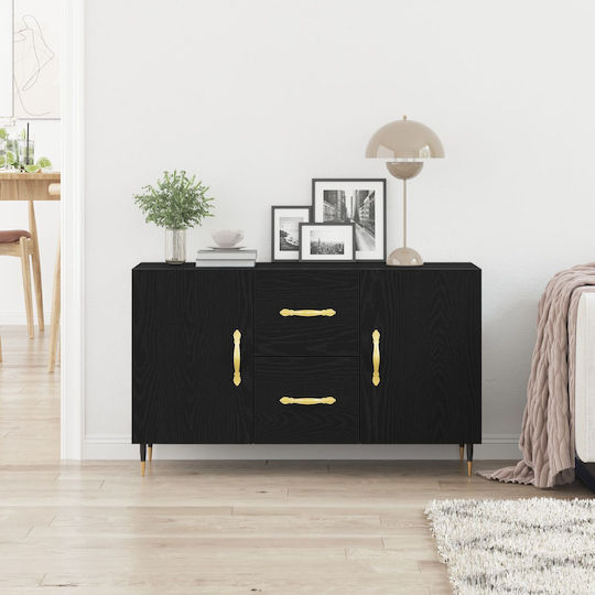 Μπουφές Ξύλινος με Συρτάρια Μαύρη Δρυς 100x36x60cm