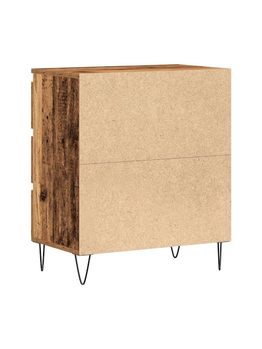 Sideboard made of Solid Wood & Metal with Drawers Earthy Wood 60x35x70cm