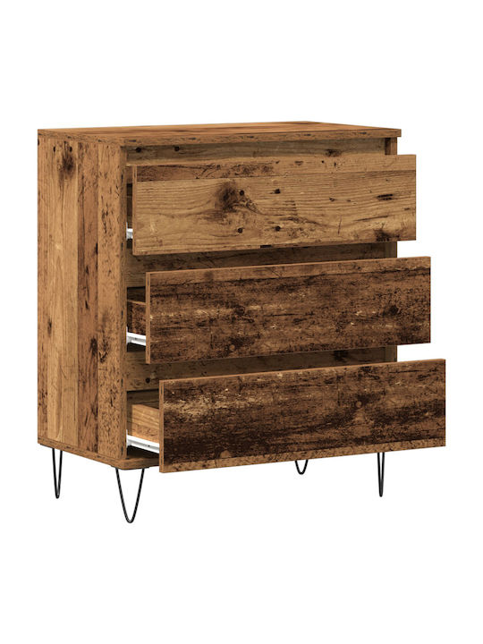 Sideboard made of Solid Wood & Metal with Drawers Earthy Wood 60x35x70cm