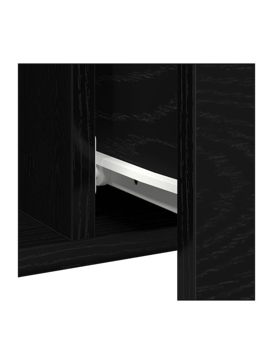 Sideboard Wooden with Drawers Black Oak 100x36x60cm